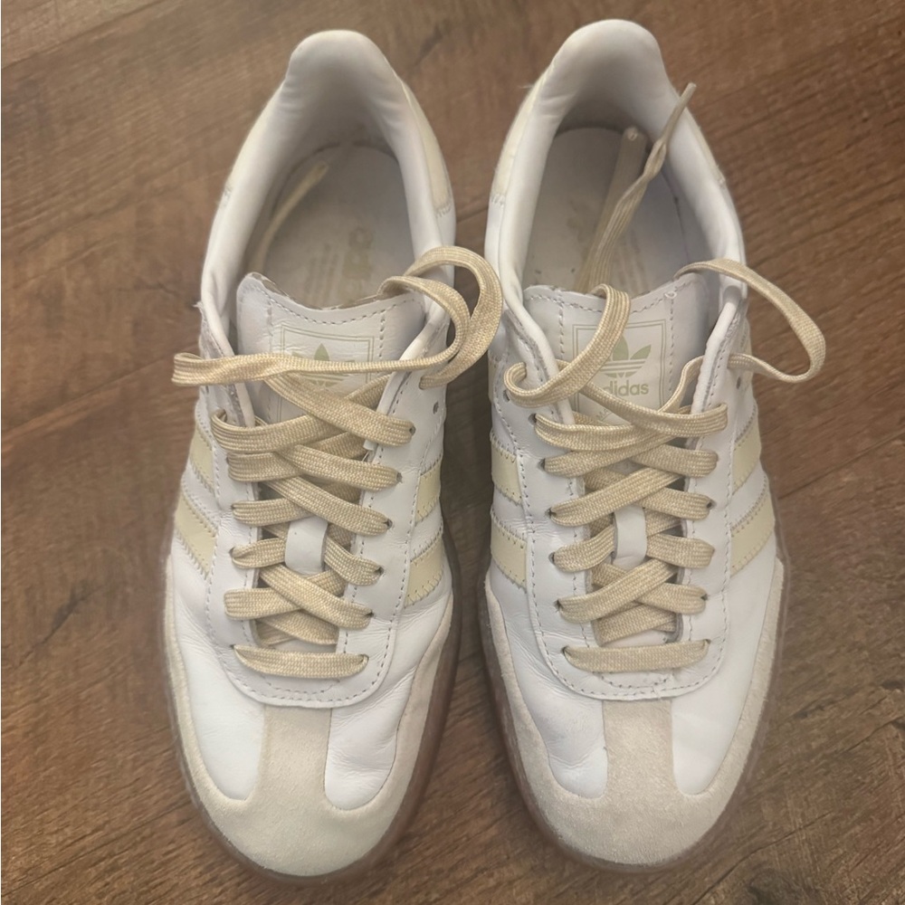 Adidas White and Tan Sambae